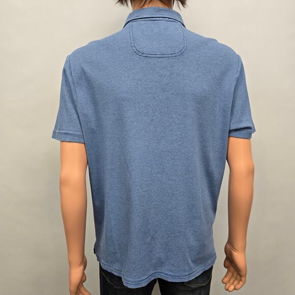 TOMMY BAHAMA Pacific Shore Polo Shirt  Men M Blue Allure Heather Striped Cotton - Picture 10 of 13